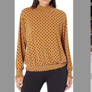 Adrianna Papell Women's Printed Smocked Neck & Hem Top